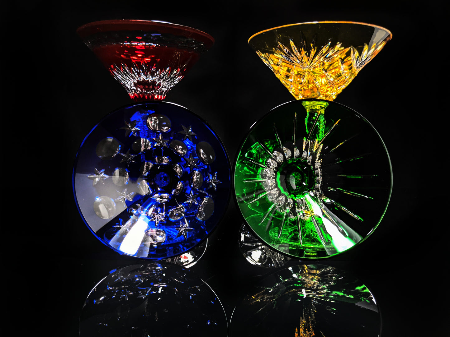Faberge Crystal Martini Glasses Set Of 4 New In Presentation box