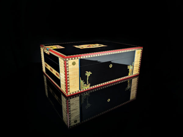 Elie Bleu Alba Black Sycamore Humidor 200 ct NIB