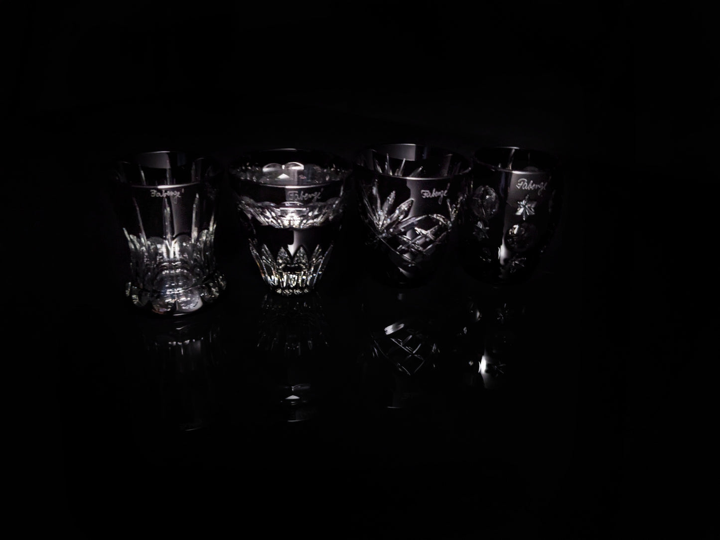 Faberge Black Crystal Shot Glasses