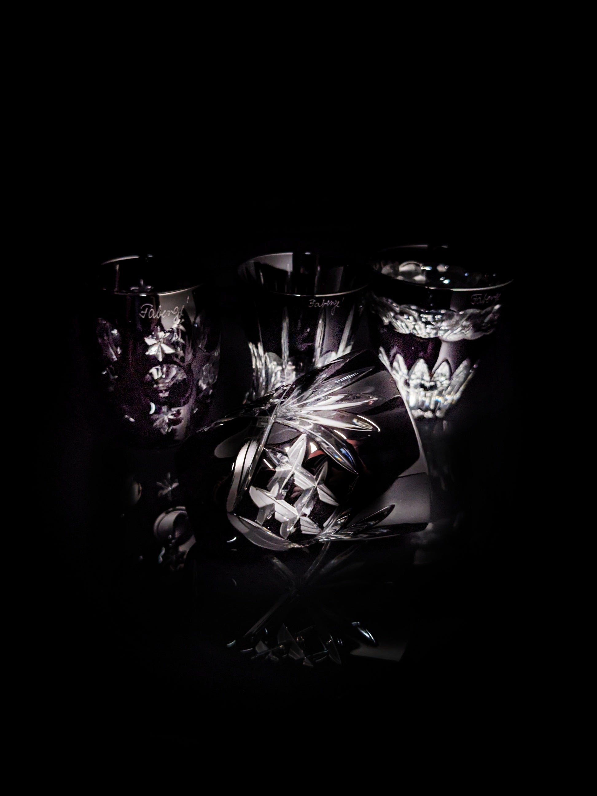 Faberge Black Crystal Shot Glasses