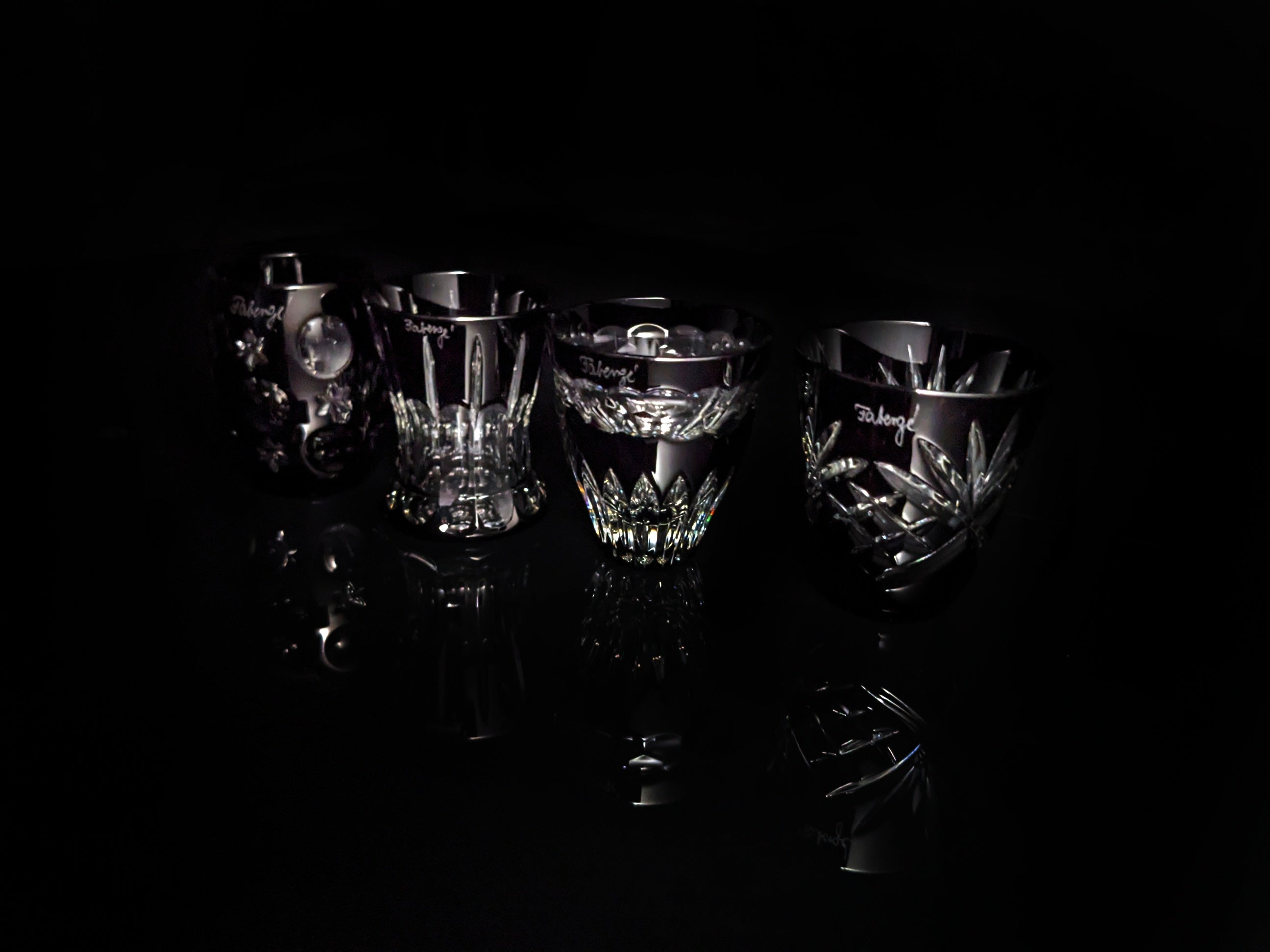 Faberge Black Crystal Shot Glasses