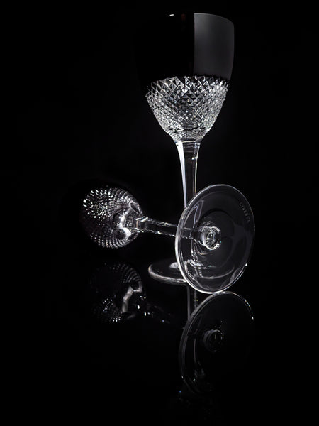 Faberge Firenze Black Crystal Wine Goblets NIB