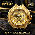 Invicta Model 6905 Watch Head Only, No Band, New Battery, with Box