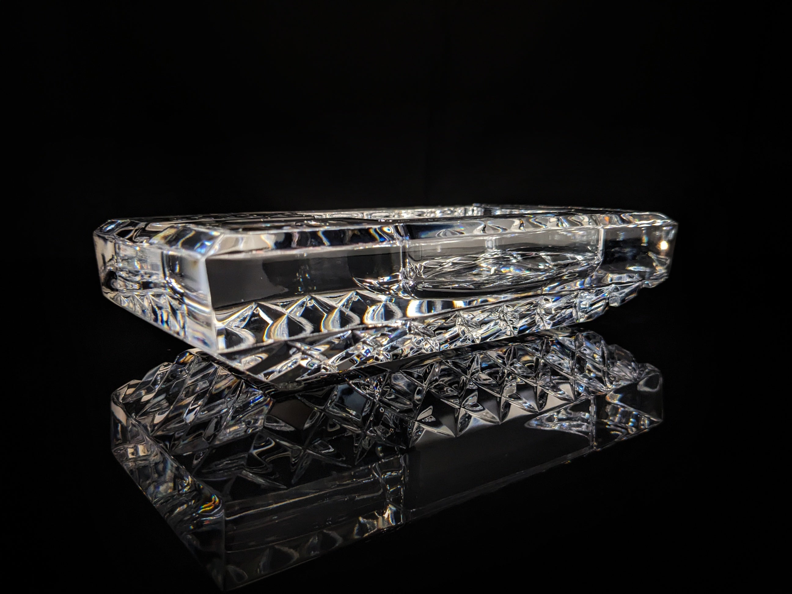 Diamond Crown Bristol crystal collection ashtray NIB