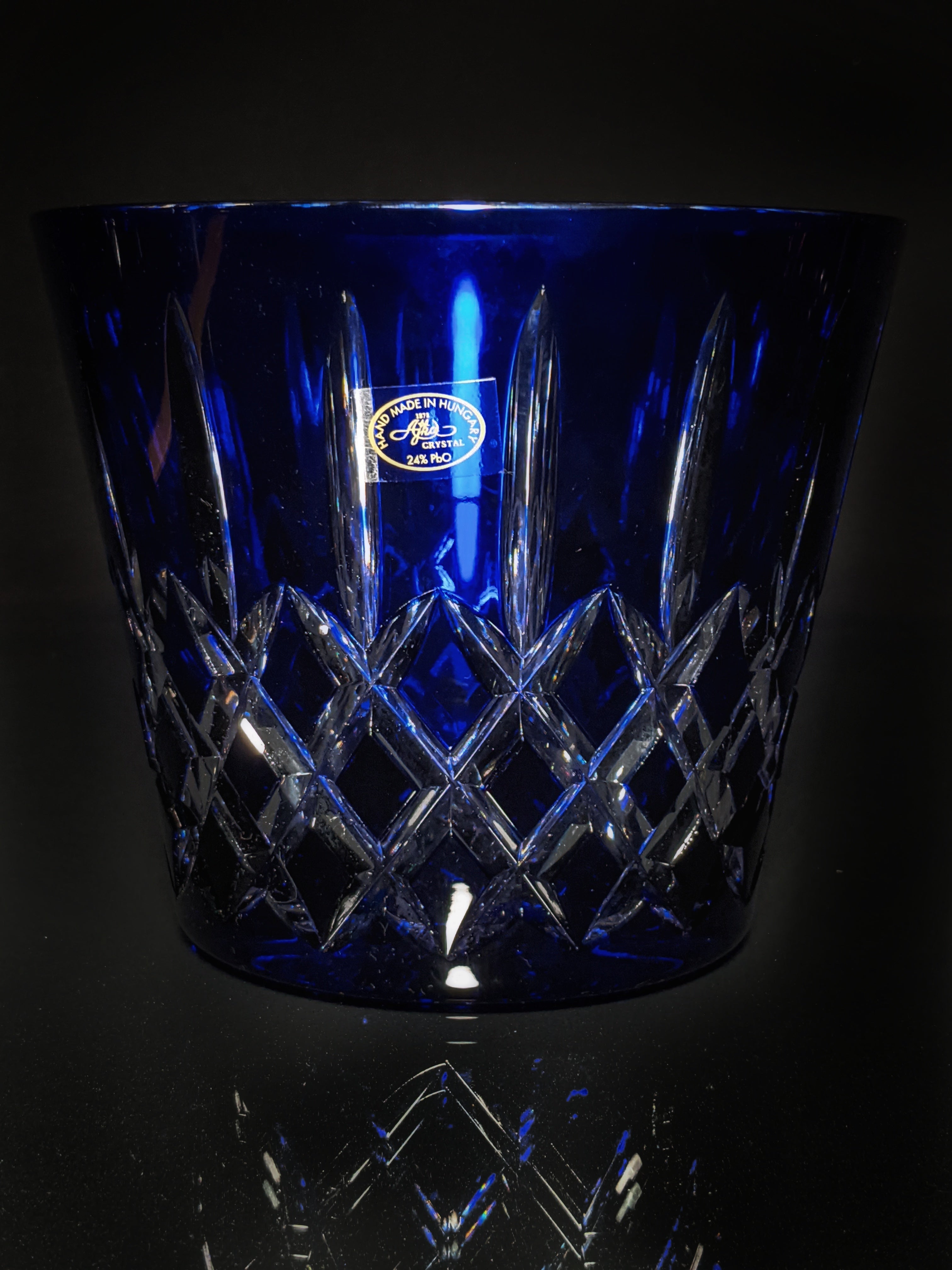 AJKA Colored Crystal Old Fashioned Glasses & Ice Bucket — Set of 4
