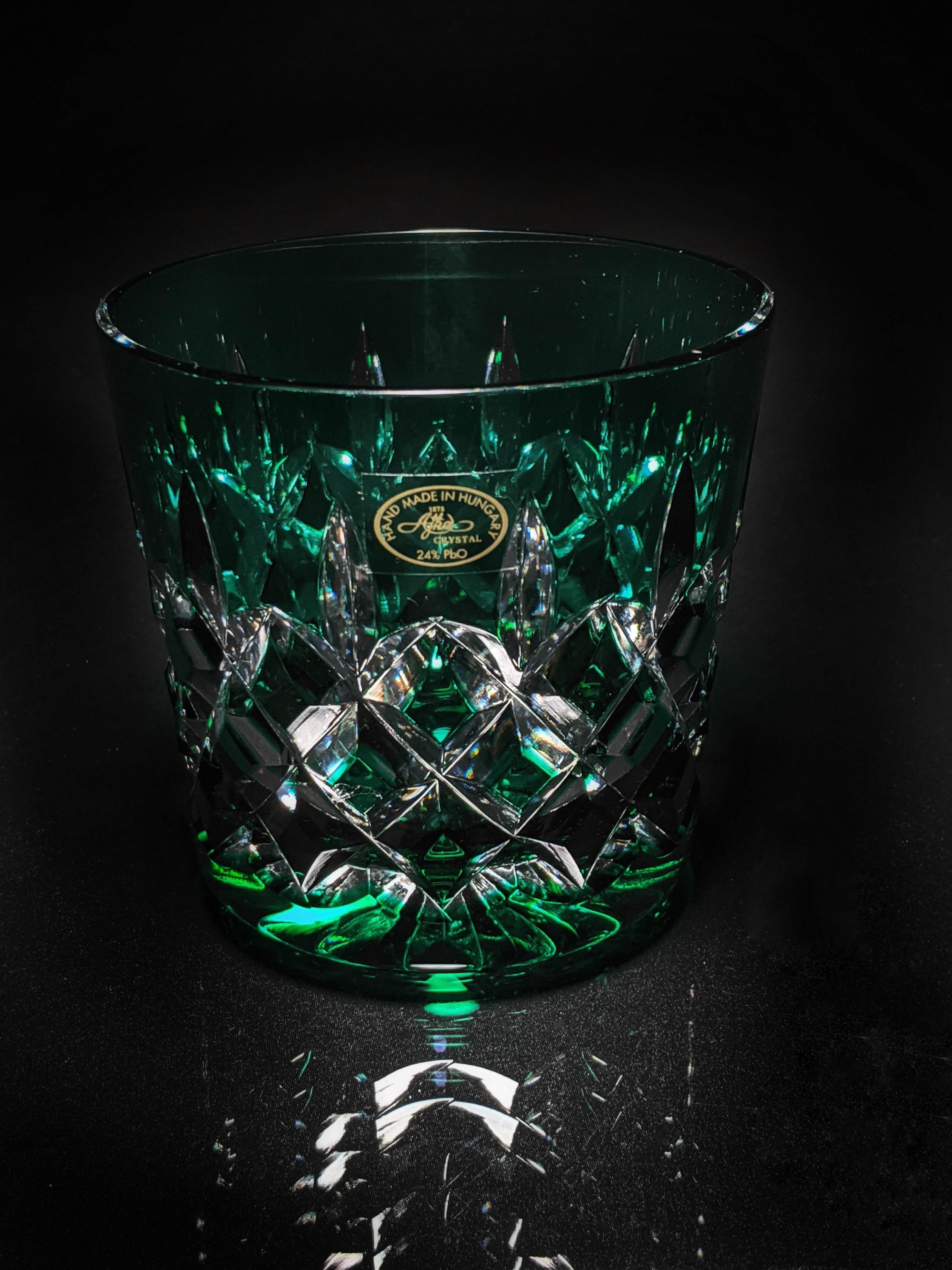 AJKA Colored Crystal Old Fashioned Glasses & Ice Bucket — Set of 4