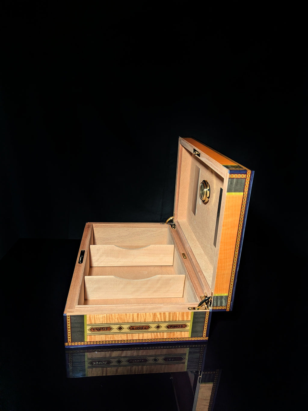 Elie Bleu Alba Orange Sycamore Humidor 110 Count NIB