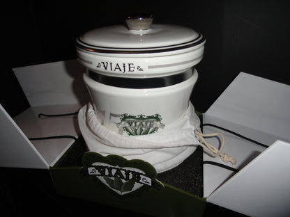Viaje 15th Anniversary Silver Cigar Ceramic Jar Humidor NIB
