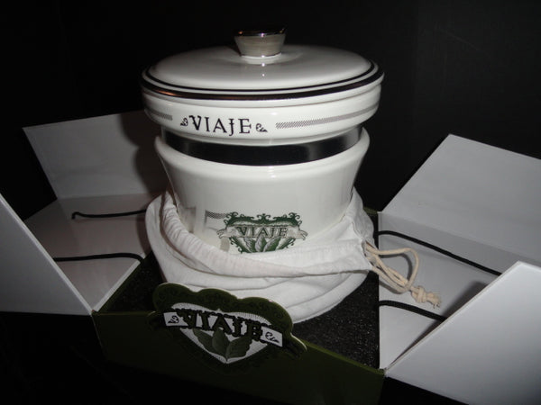 Viaje 15th Anniversary Silver Cigar Ceramic Jar Humidor NIB