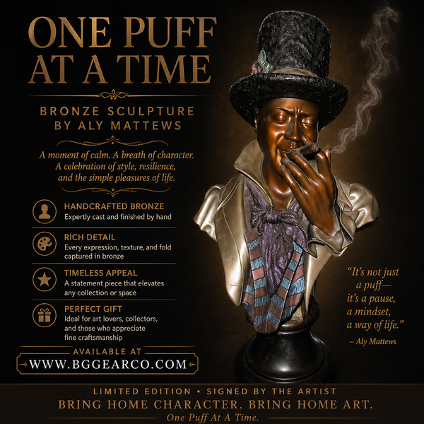Aly Matthews "ONE PUFF AT A TIME"  Bronze Sculpture