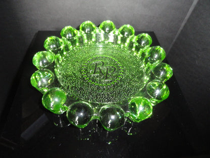 Rocky Patel Luminoso Green Glass Heavy Cigar Ashtray Measures 10" Diameter NIB (Copy)