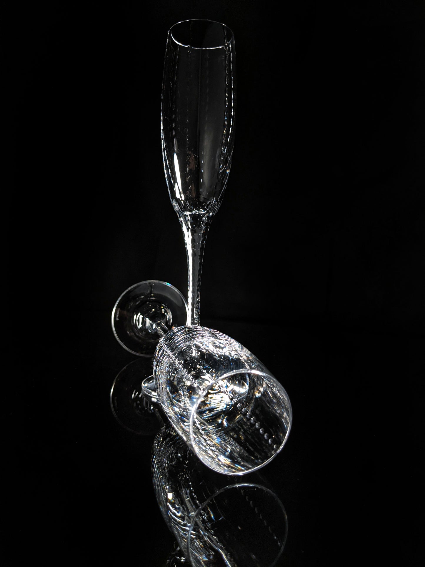 Faberge Bristol Clear Crystal  Flutes NIB