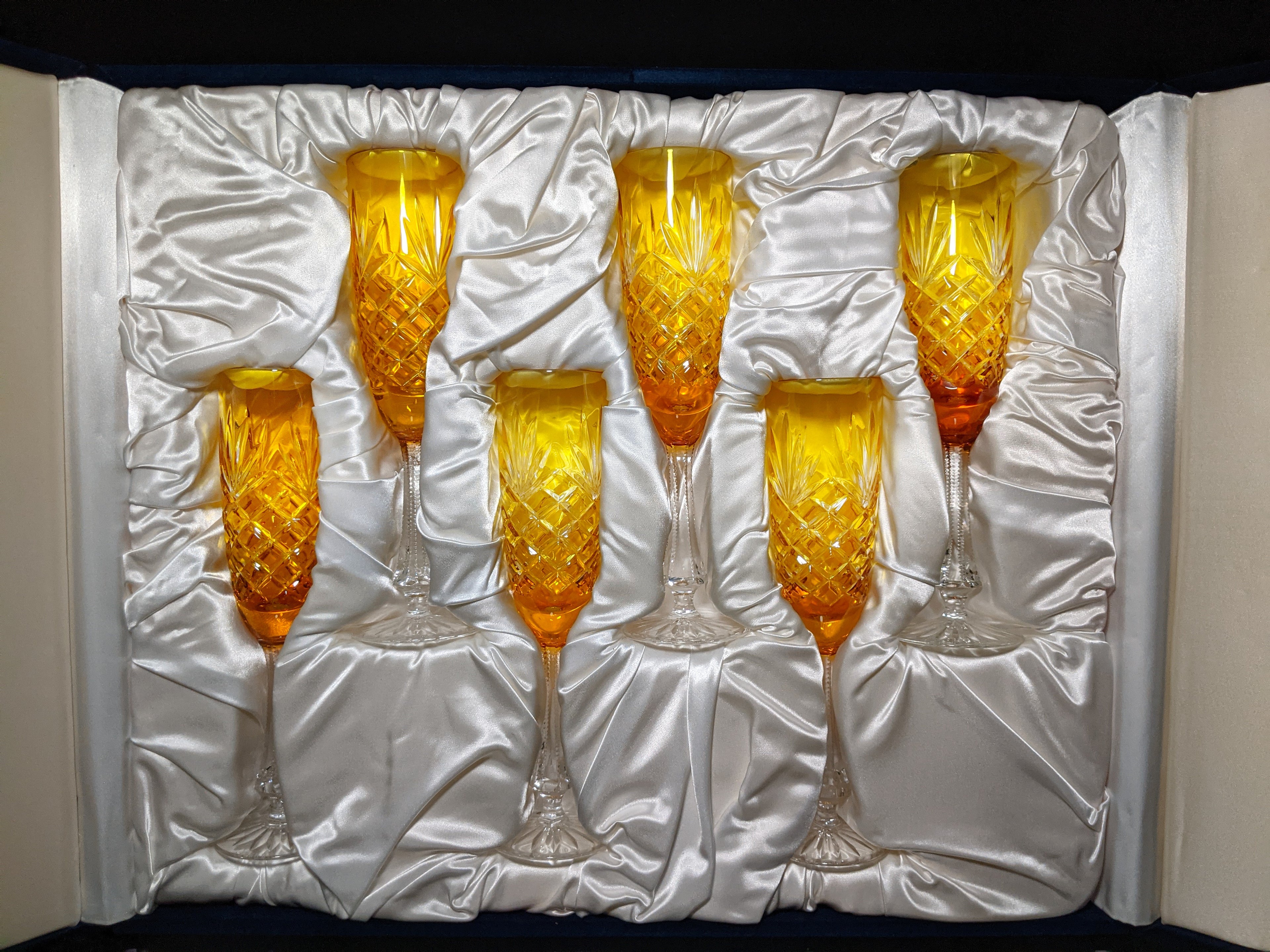 Faberge Odessa Yellow Gold Flutes NIB