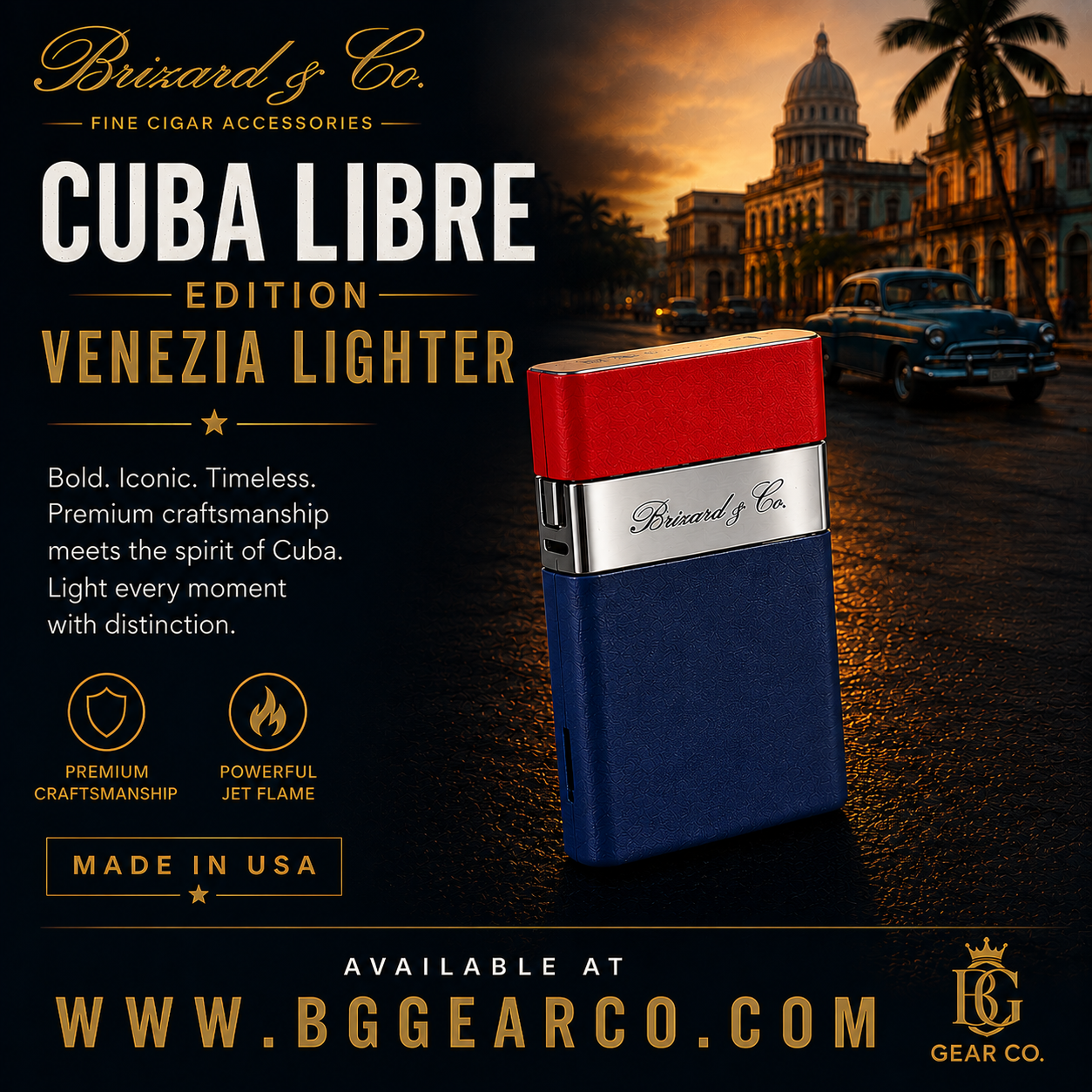 Brizard and Co. Cuba Libre Venezia  Pocket Lighter — New in Box