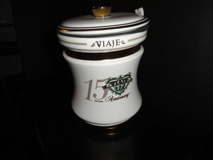 Viaje 15th Anniversary Gold Cigar Ceramic Jar Humidor( Empty No Cigars ) NIB