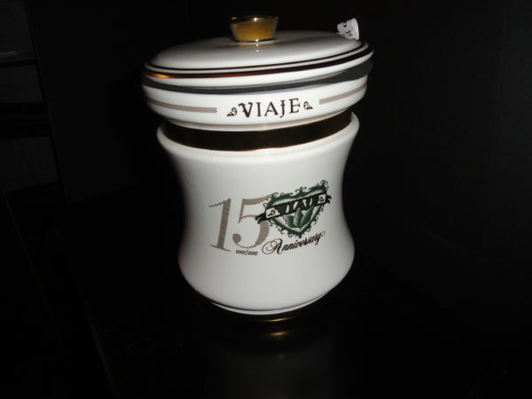 Viaje 15th Anniversary Gold Cigar Ceramic Jar Humidor( Empty No Cigars ) NIB