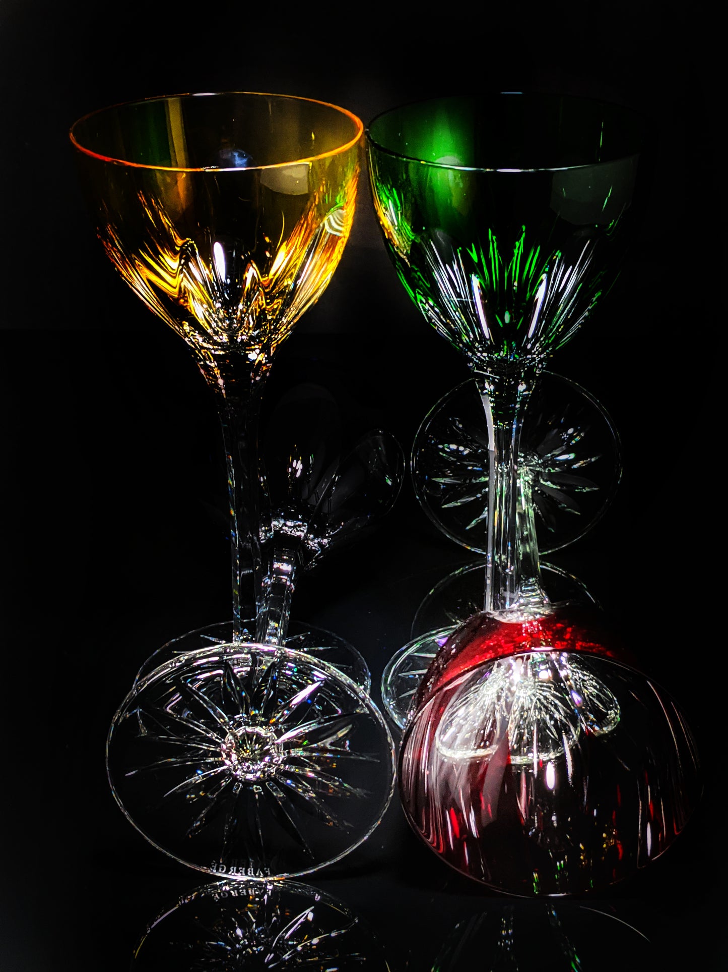 Faberge Lausanne Colorful Crystal Glasses NIB