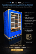 Elie Bleu Madrona Blue  Wood Cabinet Humidor 150 count