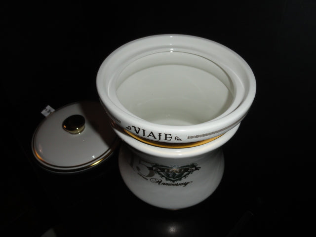 Viaje 15th Anniversary Gold Cigar Ceramic Jar Humidor( Empty No Cigars ) NIB