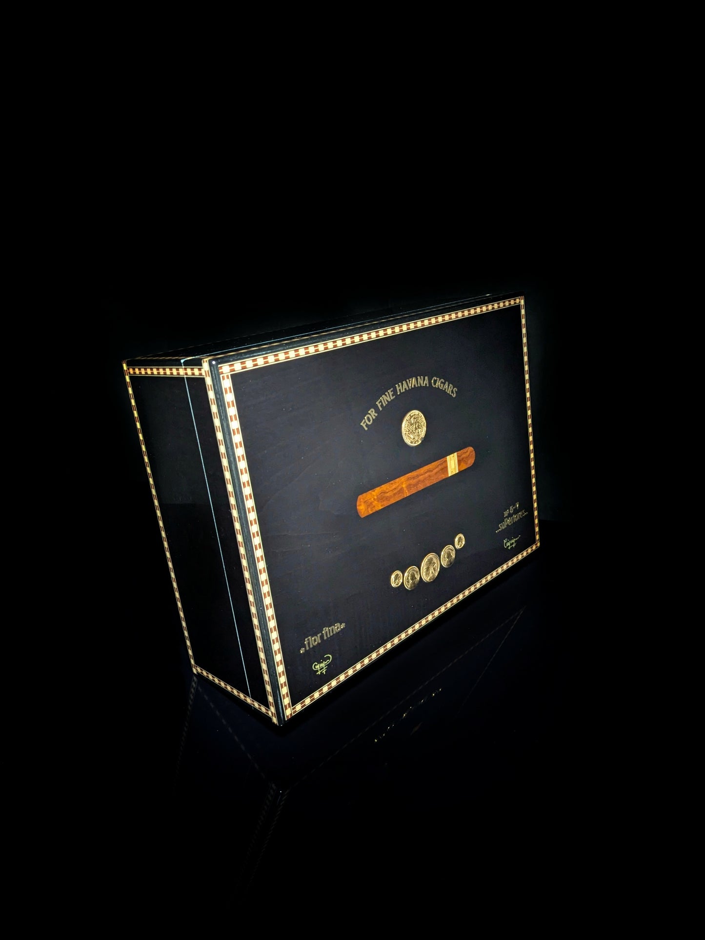Elie Bleu Medals Black Sycamore humidor 200 count NIB