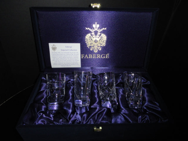 Faberge Clear Crystal Shot Glasses Set of 4 without box
