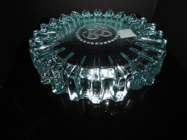 Rocky Patel Luminoso Teal / Blue Glass Heavy Cigar Ashtray Measures 10" Diameter NIB