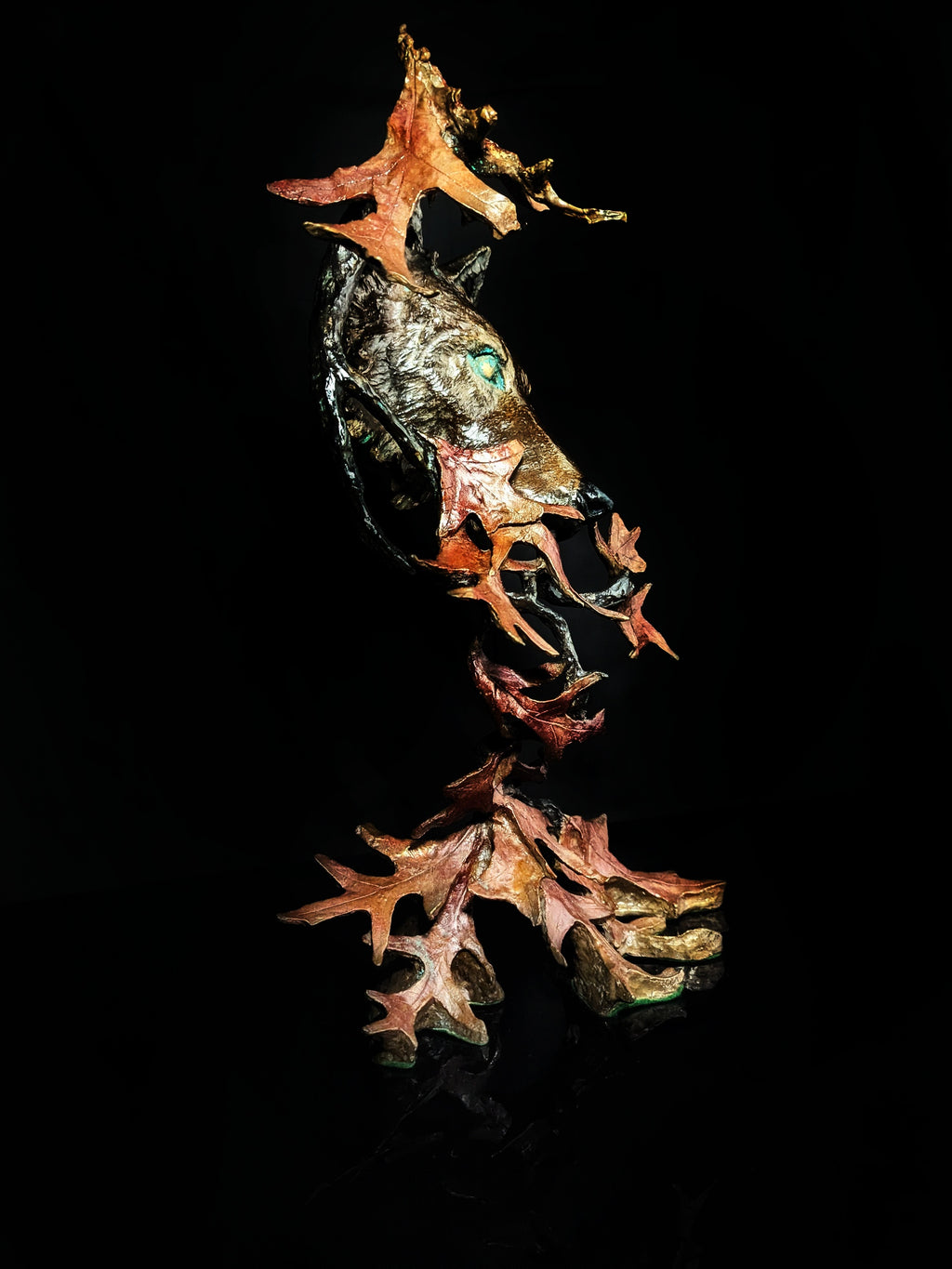 Mark Hopkins Northwoods Bronze Sculpture — 19" H × 11" W × 8" D
