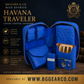 Brizard and Co. Blue Ostrich Havana Traveler with Pouch — Combo (Lighter & Cutter)