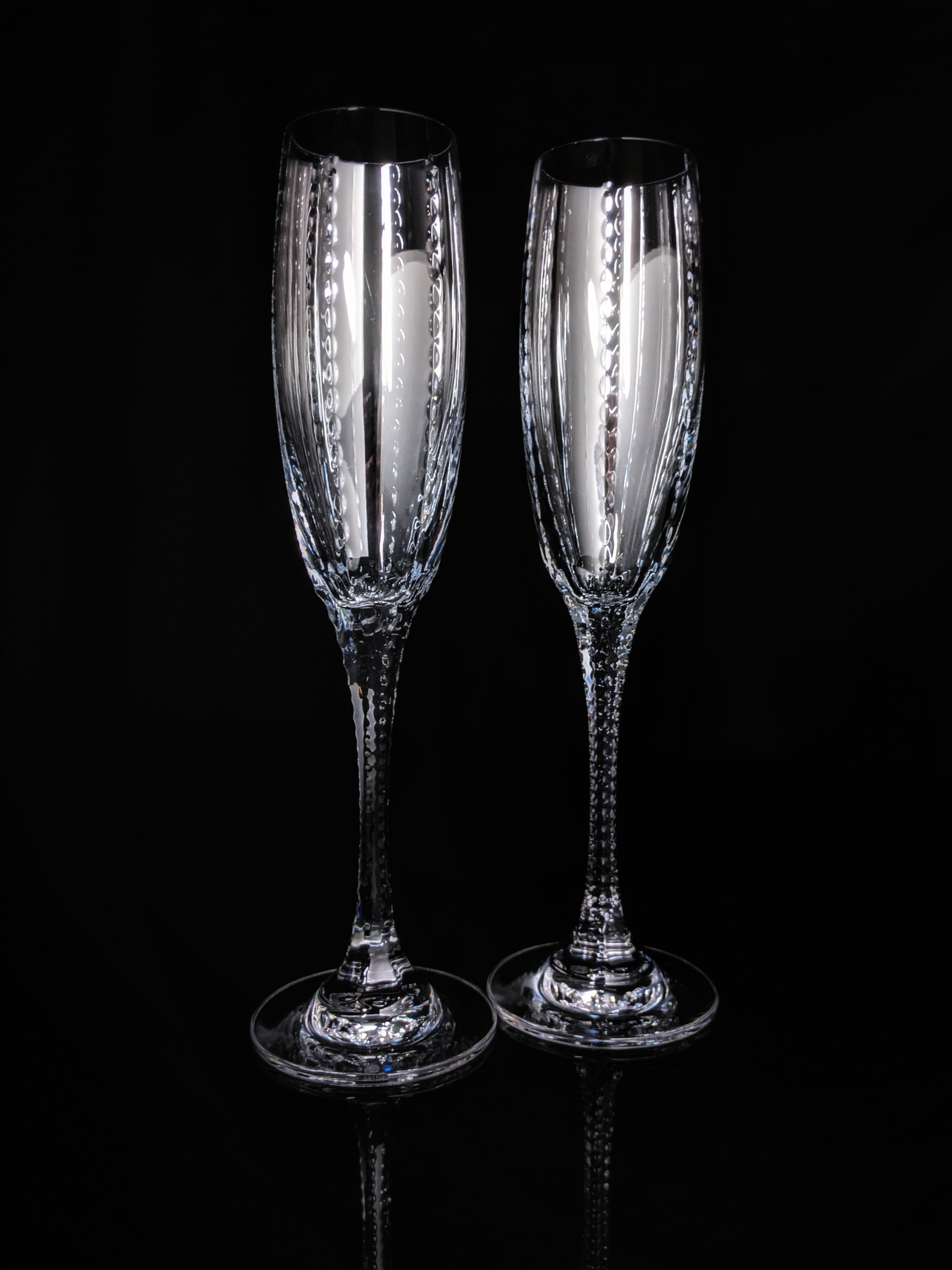 Faberge  Crystal Clear Champagne Flutes NIB