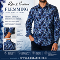 Robert Graham Flemming Long Sleeve Blue Shirt Size Medium