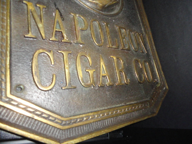 Napoleon Cigar Co. Solid Bronze Sign — 15.75" H × 12.75" W