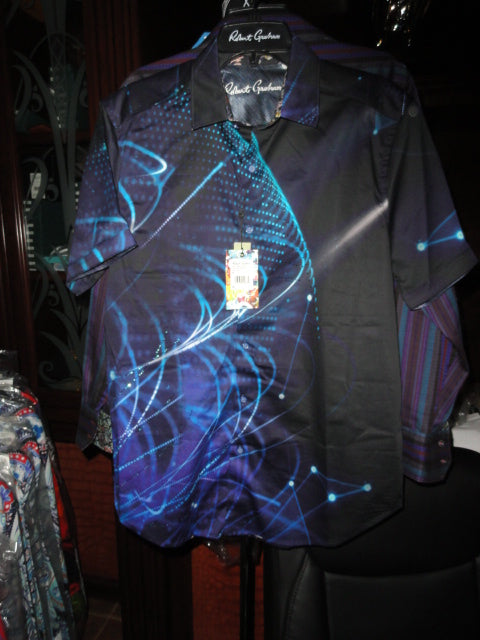 Robert Graham Meta Future Short Sleeve Shirt Size Medium