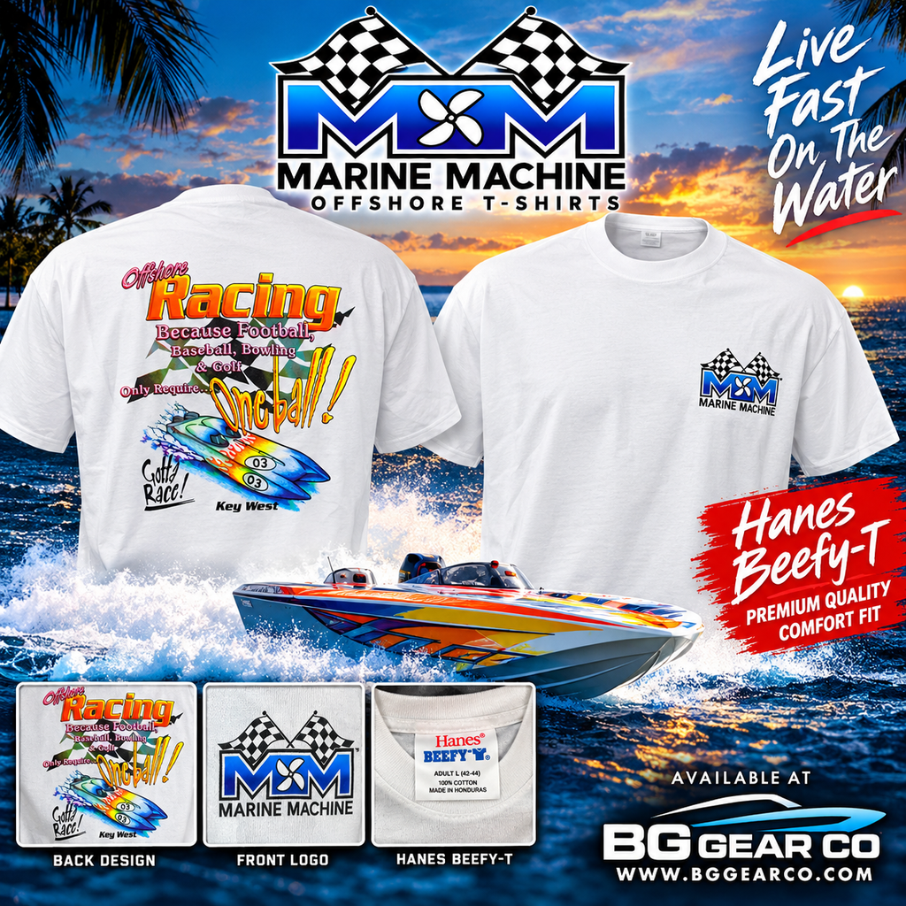 Marine Machine Offshore Racing Power Boating Beefy-T Shirt