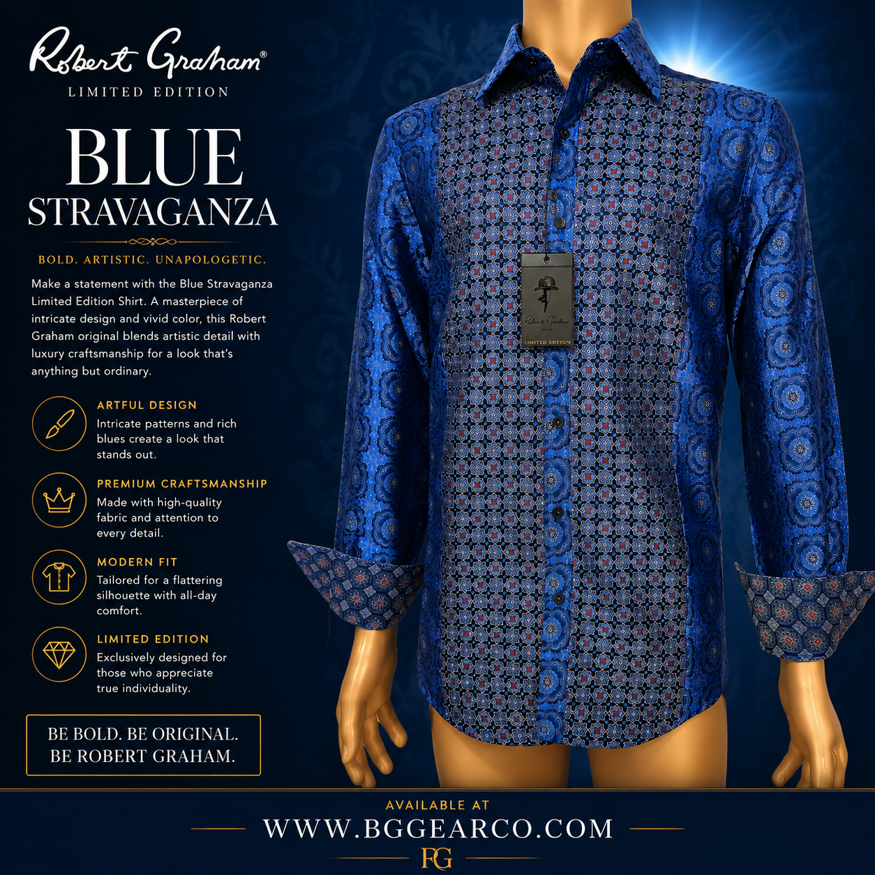 Robert Graham  Blue Stravaganza Limited Edition Shirt Size 2XL