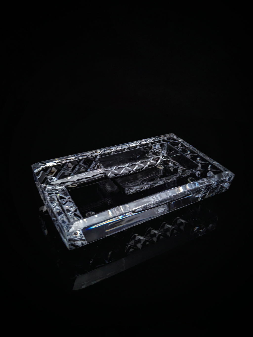 Diamond Crown Bristol crystal collection ashtray NIB