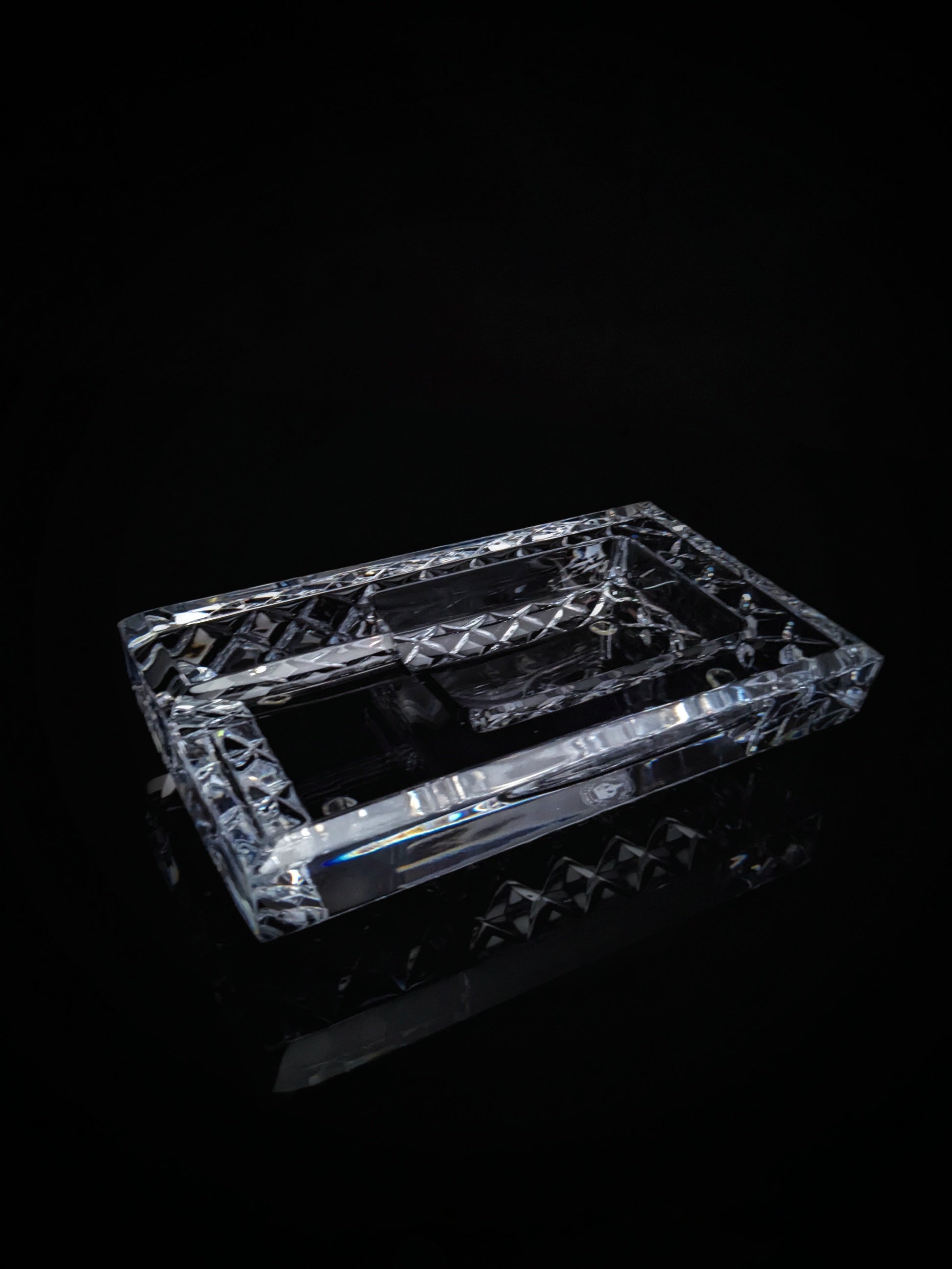 Diamond Crown Bristol crystal collection ashtray NIB