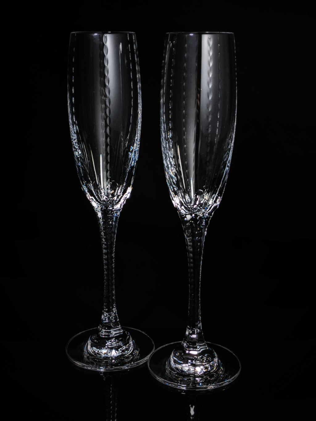 Faberge Bristol Clear Crystal  Flutes NIB