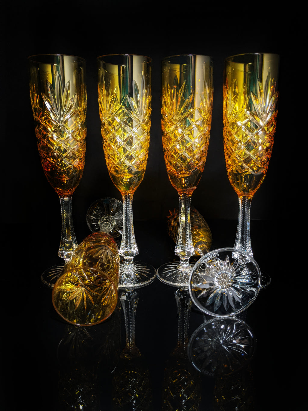 Faberge Odessa Yellow Gold Flutes NIB