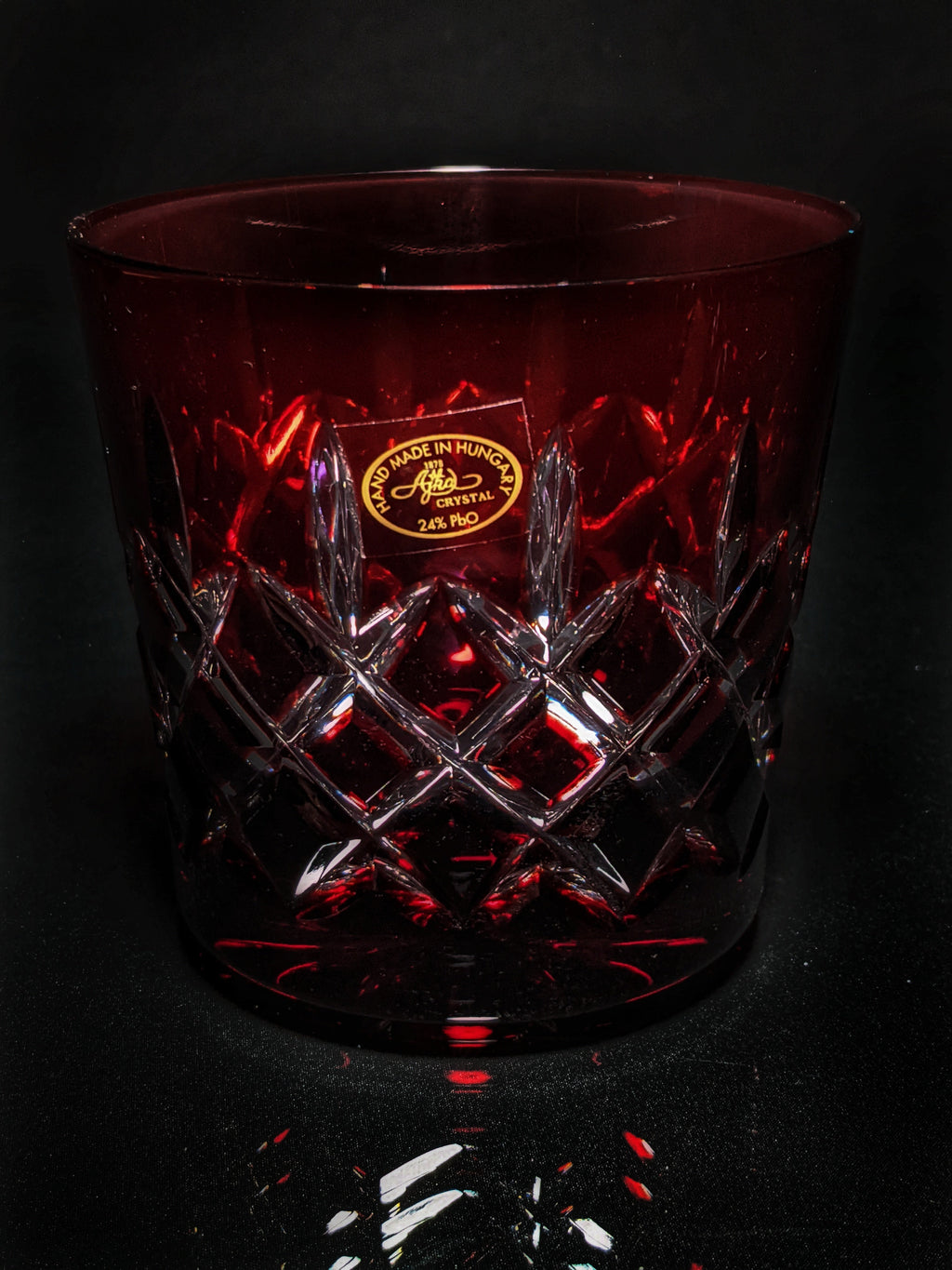 AJKA Colored Crystal Old Fashioned Glasses & Ice Bucket — Set of 4