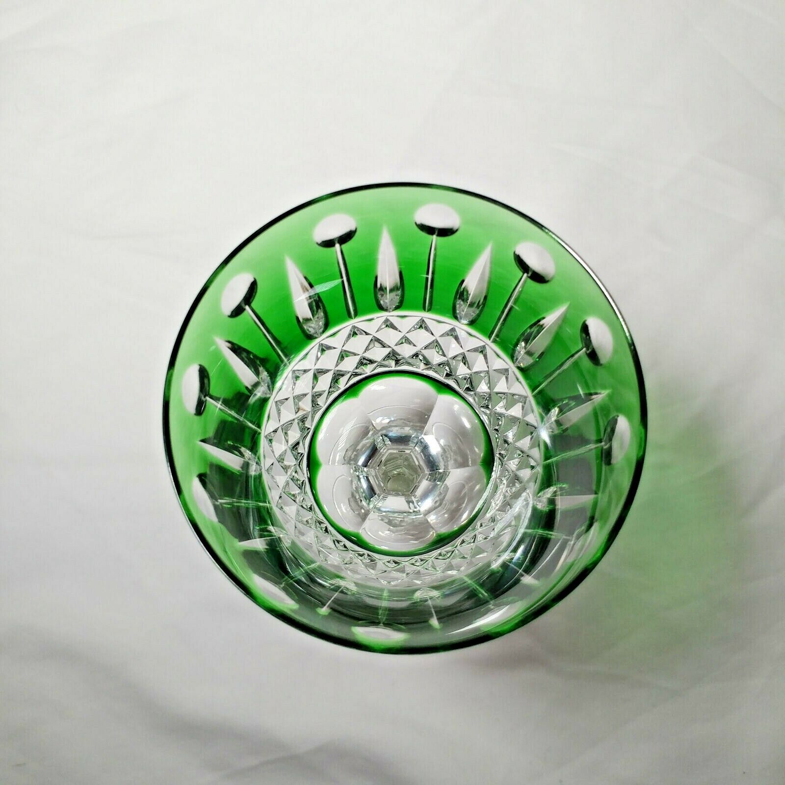 Faberge Xenia Green Crystal Glass 7 3/8"  Tall