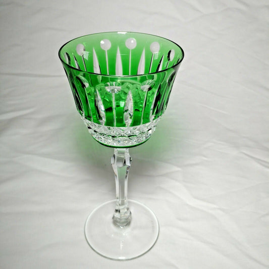 Faberge Xenia Green Crystal Glass 7 3/8"  Tall