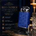 Brizard and Co. Gatsby Table Lighter — Blue Ostrich, New in Box