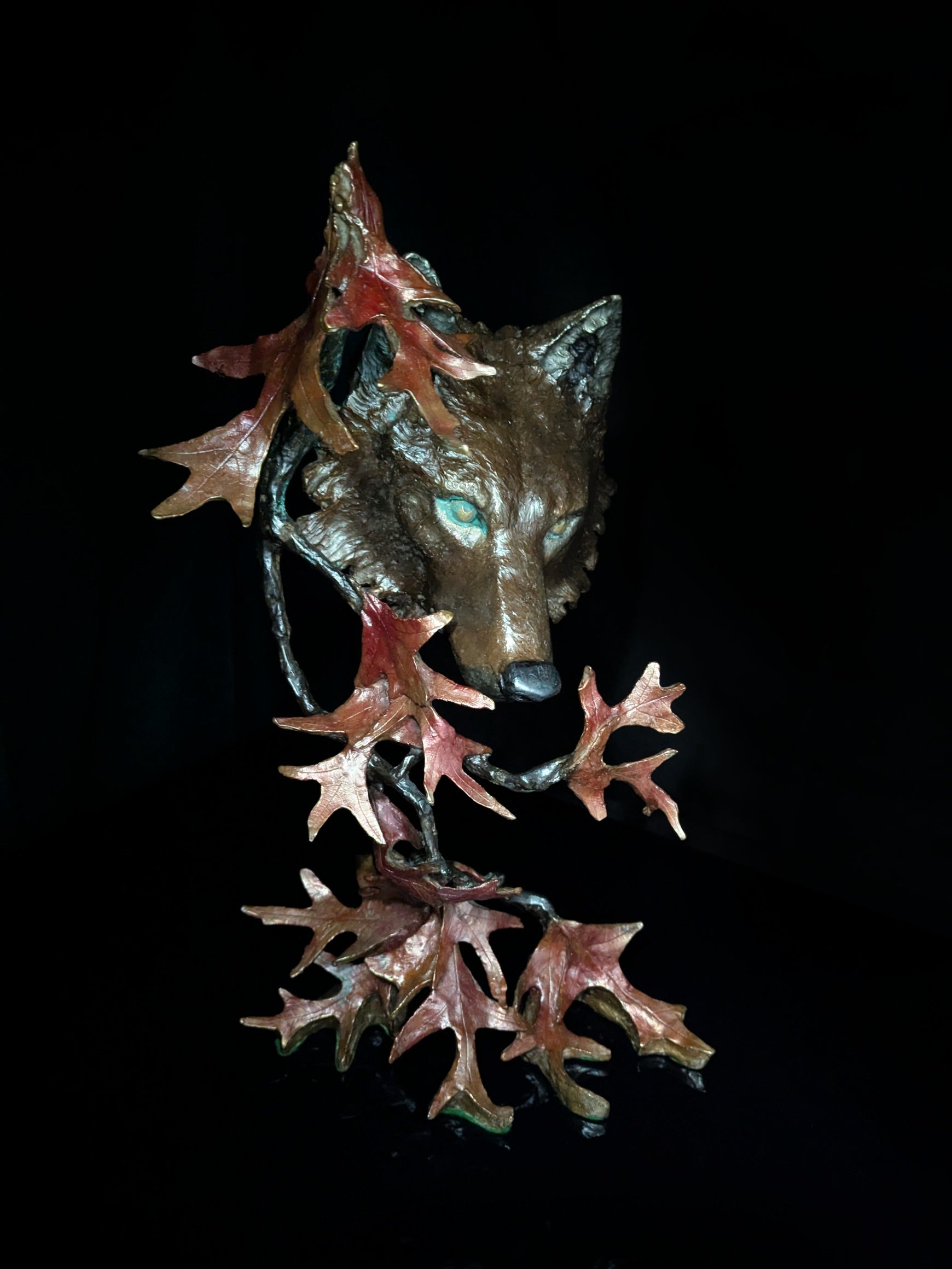 Mark Hopkins Northwoods Bronze Sculpture — 19" H × 11" W × 8" D