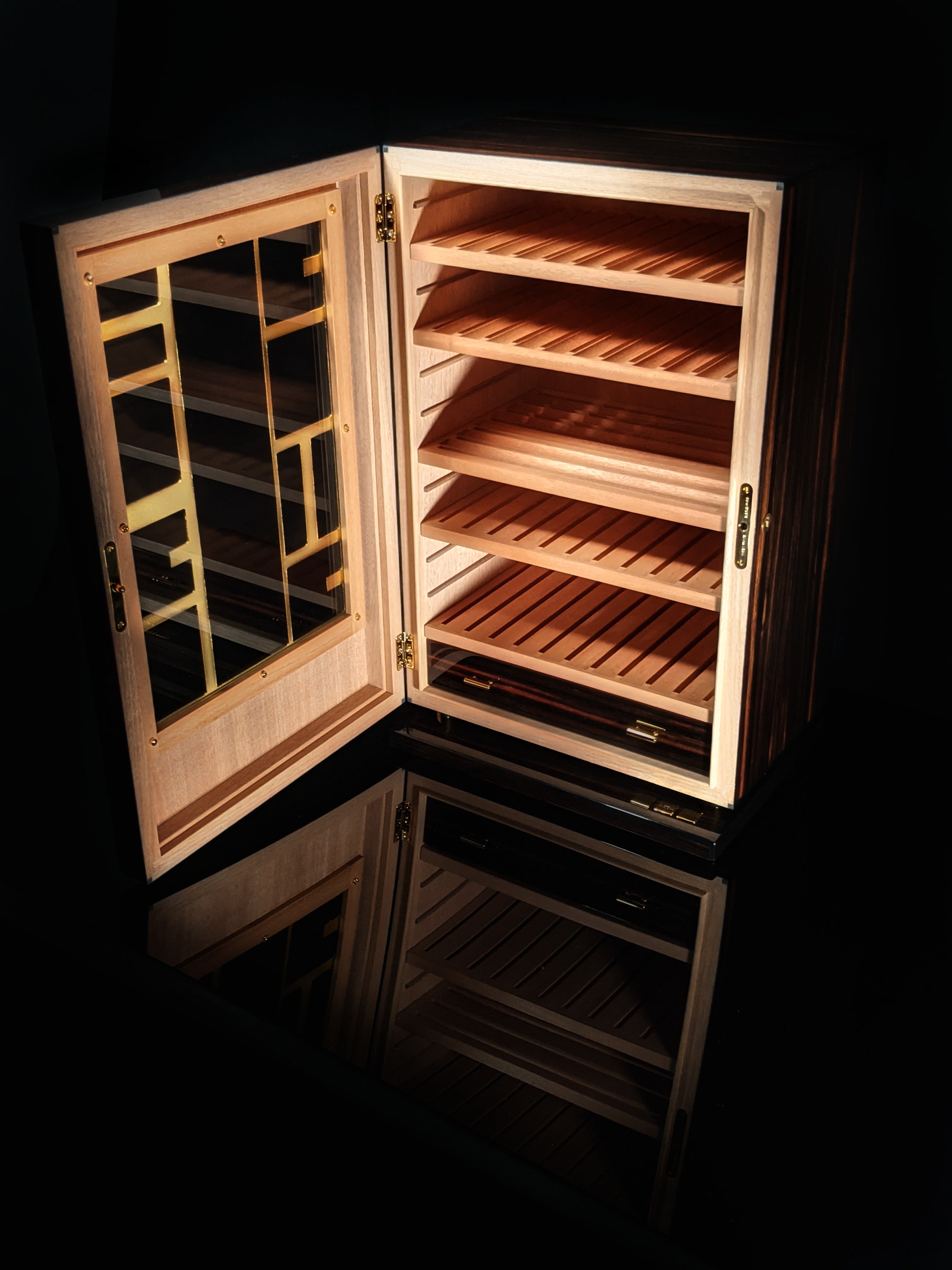 Elie Bleu Macassar Ebony Cabinet Humidor NIB