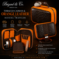 Brizard and Co. Brown Caiman & Orange Leather Havana Traveler — New in Box