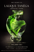 Lalique Tanega 14" Emerald Green Vase