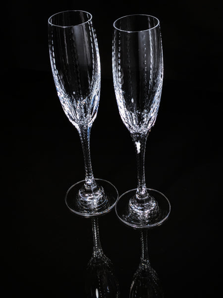 Faberge Bristol Clear Crystal  Flutes NIB
