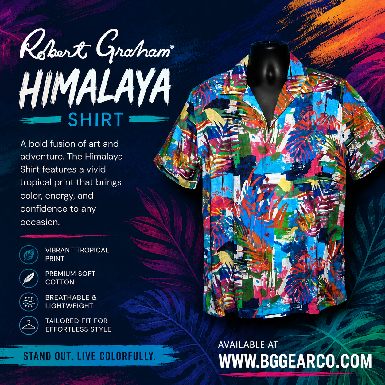 Robert Graham Himalayas Short Sleeve Shirt Size Large NWTS