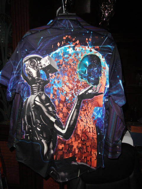 Robert Graham Meta Future Short Sleeve Shirt Size Medium