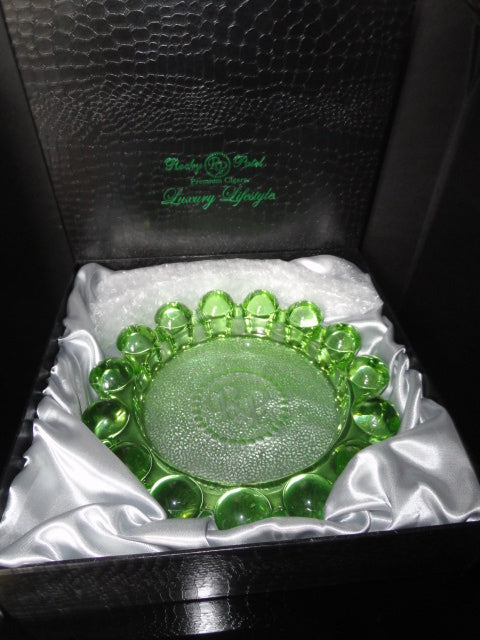 Rocky Patel Luminoso Green Glass Heavy Cigar Ashtray Measures 10" Diameter NIB (Copy)